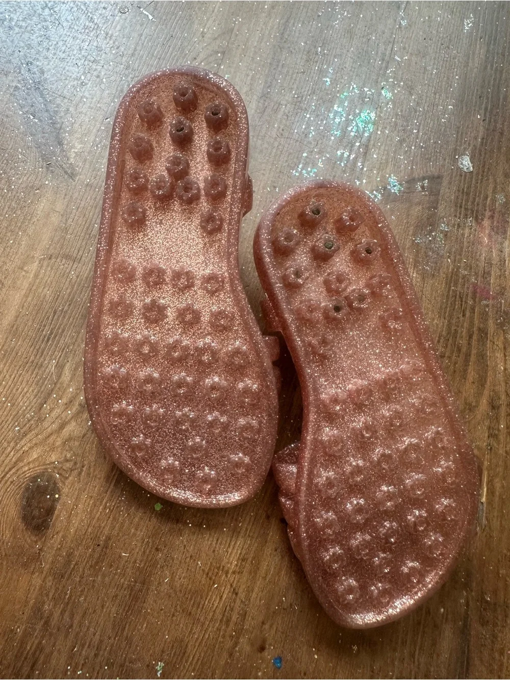 GAP Kids Glitter Jelly Sandals in Rose Gold